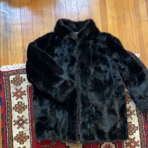 Dark Brown Faux Fur Jacket - image 1